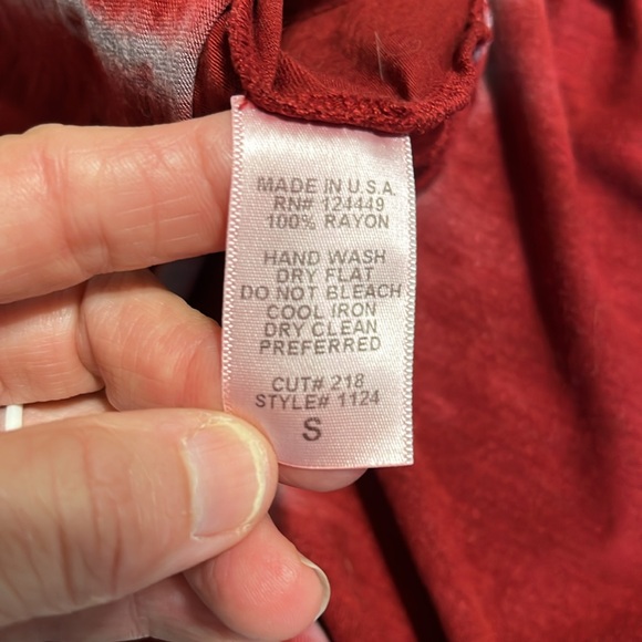 Maj Deep Red Tank Top Tie Dye Flowy Beach Coverup Womens Small - Picture 7 of 8